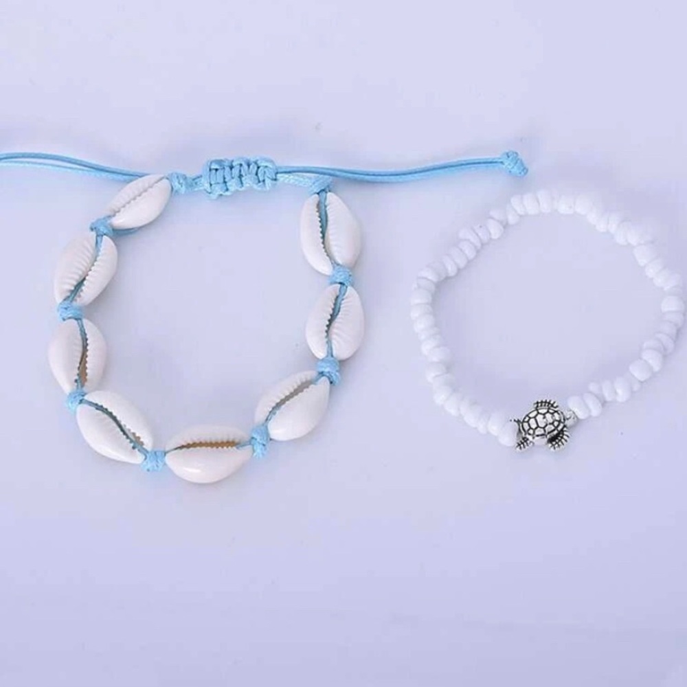 2pc Shell and Turtle Anklet - Picture 2 of 3
